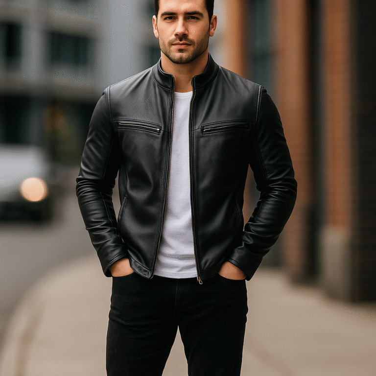 iconic leather jacket for men