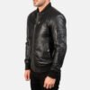 Bomia Na-1 Black Leather Bomber Jacket