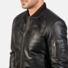 Bomia Na-1 Black Leather Bomber Jacket