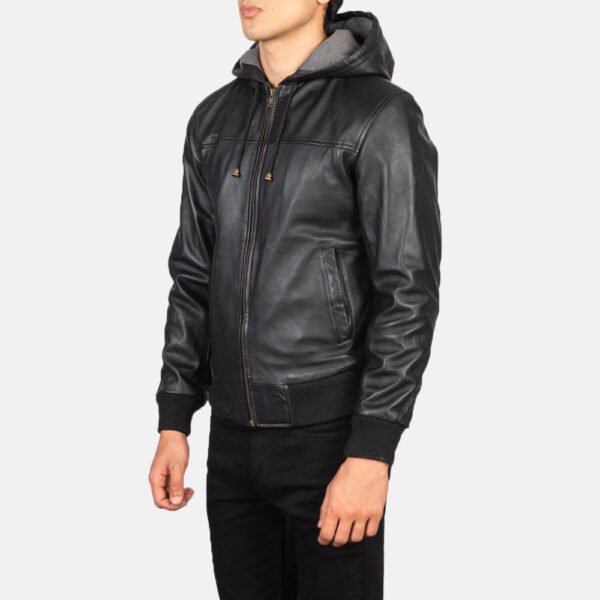 Bomia Na-1 Black Leather Bomber Jacket