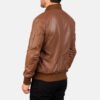 Bomia Ma-1 Brown Leather Bomber Jacket