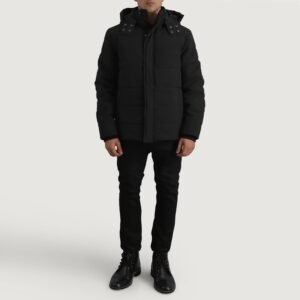 Exton Black Hooded Down Puffer Jacket