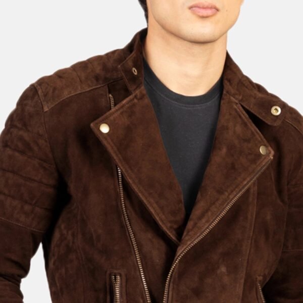 Kenton Hooded Mocha Suede Pullover Jacket