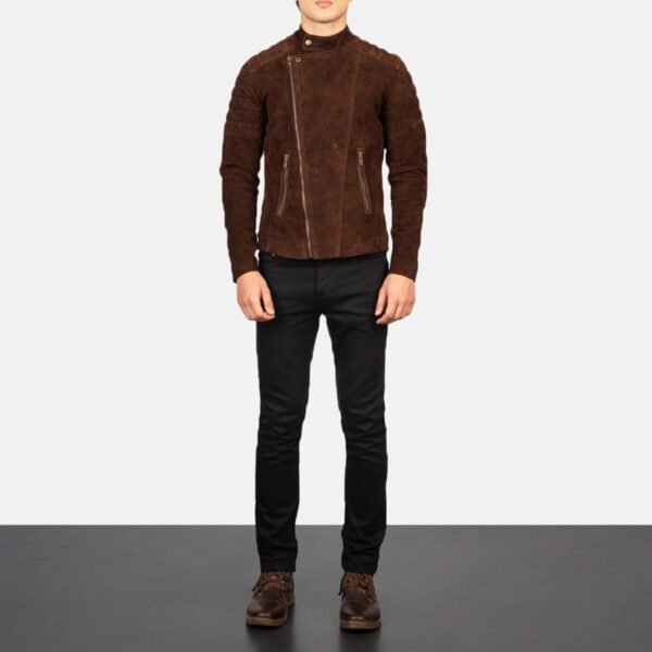 Kenton Hooded Mocha Suede Pullover Jacket