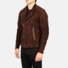 Kenton Hooded Mocha Suede Pullover Jacket
