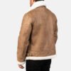 Francis B-3 Distressed Brown Leather Bomber Jacket