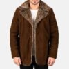Furlong Brown Suede Leather Coat