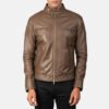 Gatsby Mocha Leather Biker Jacket