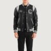 Liberte California Black Leather Varsity Jacket
