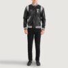 Liberte Texas Black Leather Varsity Jacket