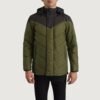 Luka Black & Green Hooded Puffer Jacket
