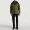 Luka Black & Green Hooded Puffer Jacket