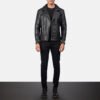 Raiden Black Leather Biker Jacket