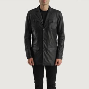 Ray Cutler Black Leather Blazer