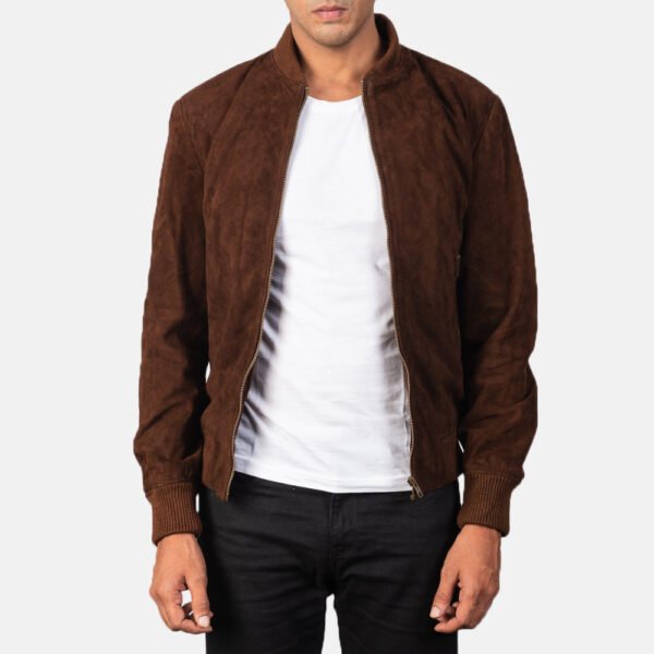 Shane Mocha Goatskin Suede Bomber Jacket