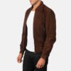 Shane Mocha Goatskin Suede Bomber Jacket