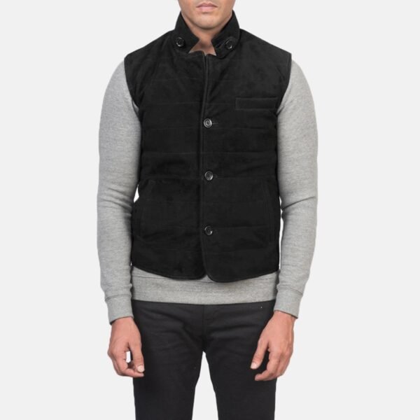 Tony Black Suede Vest