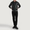 Liberte New Jersey Black Leather Varsity Jacket