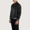Liberte New Jersey Black Leather Varsity Jacket