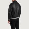 Liberte New Jersey Black Leather Varsity Jacket