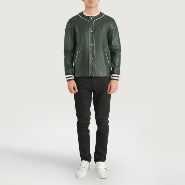 Willis Green Leather Varsity Jacket