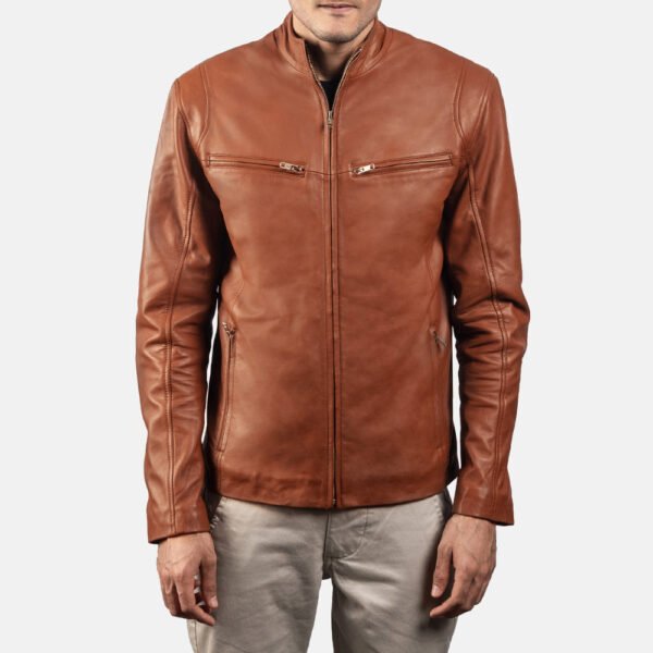 Mens-Ionic-Brown_Leather-Jacket5 - Copy Ionic Brown Leather Biker Jacket