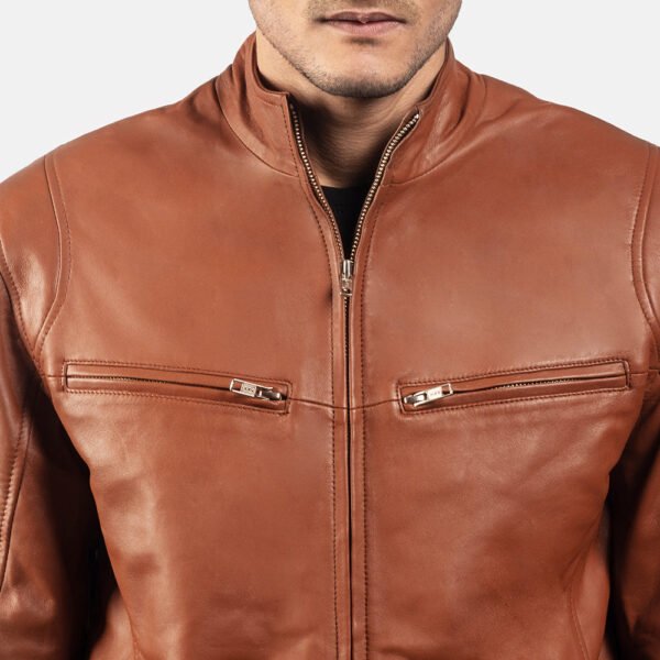 Mens-Ionic-Brown_Leather-Jacket6 Ionic Brown Leather Biker Jacket
