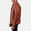 Mens-Ionic-Tan-Brown-Leather-Jacket_3 Ionic Tan Brown Leather Biker Jacket