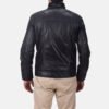 Moulder Hooded Black Leather Jacket