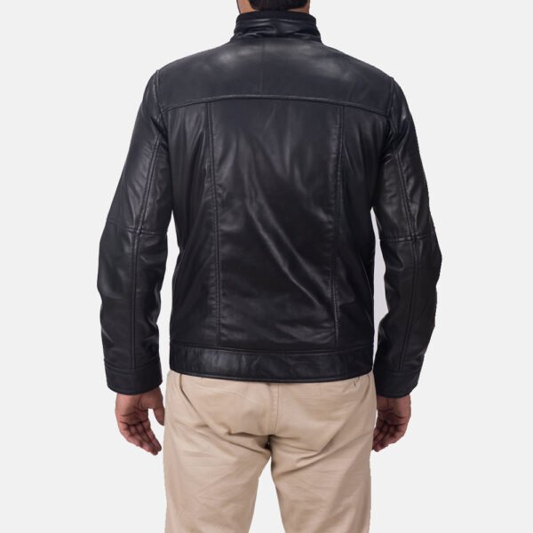 Moulder Hooded Black Leather Jacket