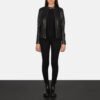 Rave Black Leather Biker Jacket
