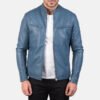 Premium black leather bomber jacket for men 2025 fashion