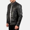 Dean Black Leather Biker Jacket