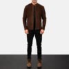 Charcoal Mocha Suede Biker Jacket