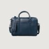 The Captain Midnight Blue Leather Briefcase